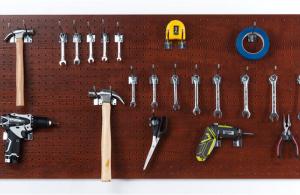 Wholesale Easy Assembly 8mm Wood Grain MDF Pegboard from china suppliers