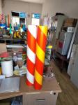 Commercial Glassbead Type PET Reflective Sheeting Vinyl Red 10cm / White 7.5cm