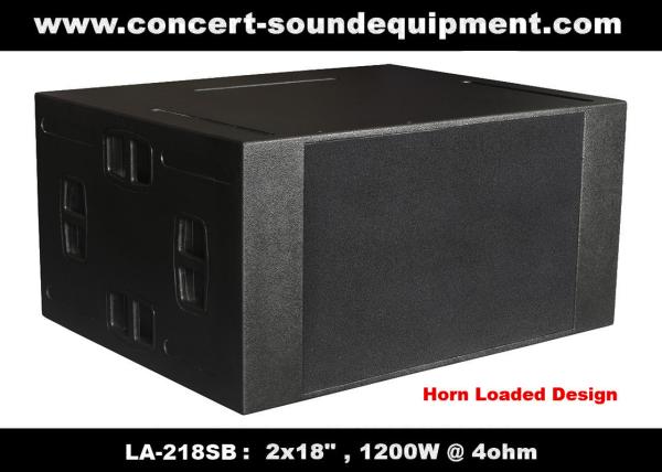 4ohm 1200W Concert Sound Equipment 2x18" Horn Loaded Subwoofer For Concert ,