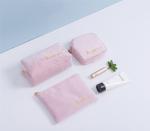 Wholesale Custom Best Selling Colorful Flannel Custom Cosmetic Set Make Up Bag
