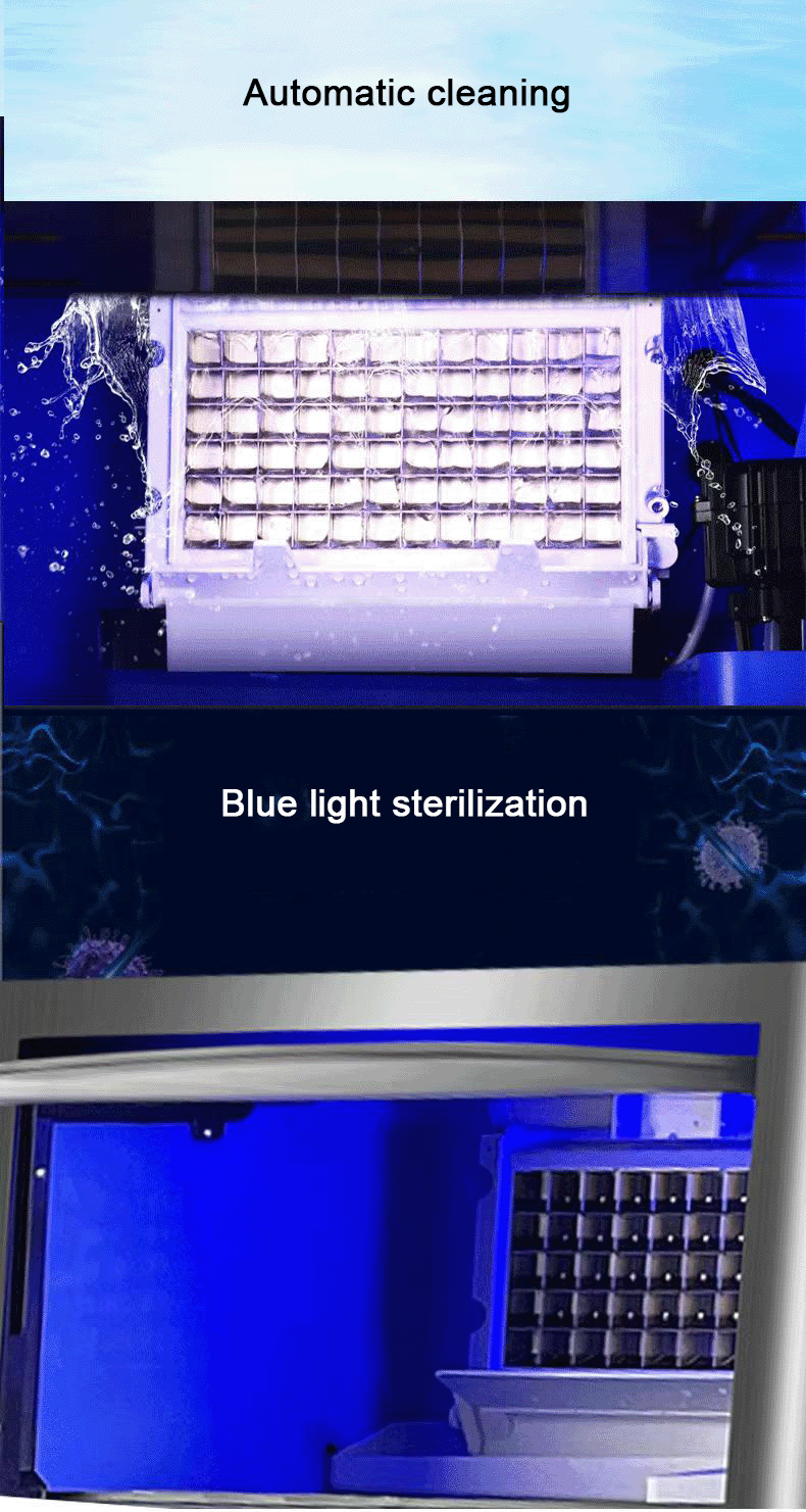 Square Ice Shape 100kg Automatic Commercial Ice Block Making Machine for Business Restaurant Hotel 72 Pieces Ice Plate
