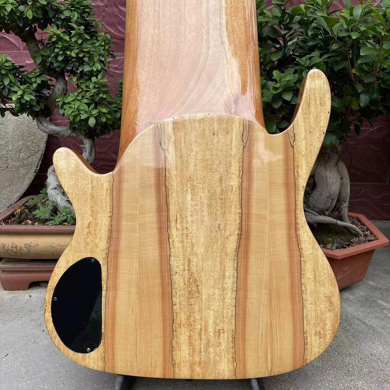 Custom 17 Strings Neck Through Body Electric Bass Guitar with Rosewood Fingerboard Fretless Inlay