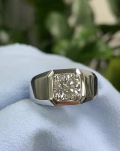 Wholesale Lab Grown Diamond Men's Ring in 18K White Gold E Color for Engagement and Wedding from china suppliers