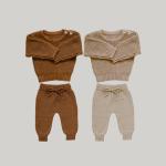 Baby Chunky Knitwear Handmade Crew Neck Sweaters Pullover Knitted Long Pants
