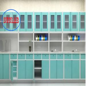 Wholesale Full Steel Handle Hospital Clinic Furniture Disposal Cabinet Price L 3000*W 600*H 850 To 900 Mm Three Section Slider from china suppliers