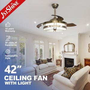 Wholesale Decorative Retractable Ceiling Fan Light AC Motor Acrylic Blades from china suppliers