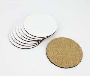 Wholesale Promotional Round 3.5'' Sublimation MDF Coasters with Cork Back, 3mm thickness from china suppliers
