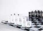 Wholesale Creative Black White Printing Clear Crystal Acrylic Chess Set