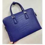 Authentic Crocodile Belly Skin Matt Finished Businessmen Blue Briefcase Genuine