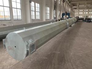Wholesale 138kV Dodecagonal 43 meters height 0°~60° strain galvanized steel pole from china suppliers