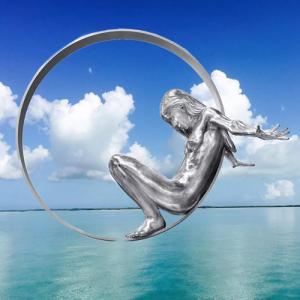 Wholesale Indoor Decoration Modern Art Baby Wall Girl Stainless Steel Sculpture from china suppliers