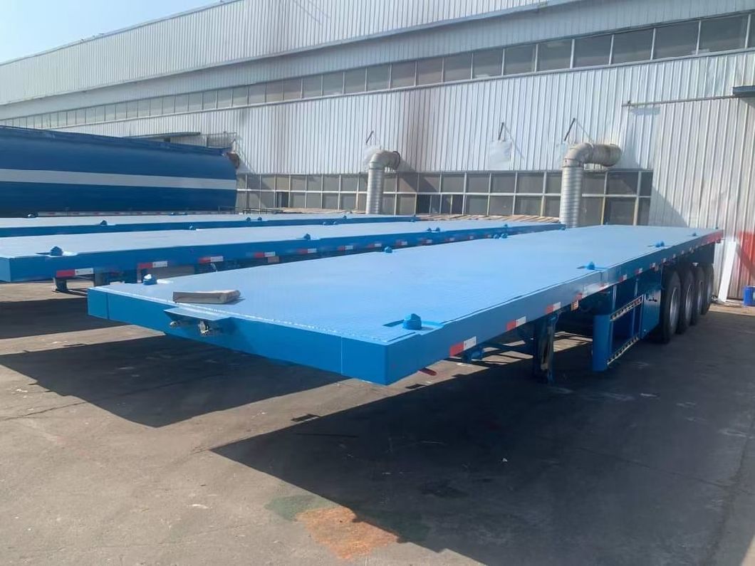Wholesale 3 Axles 40FT Container Flatbed Semi Truck Trailer for Transporting Containers