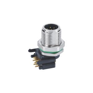 Wholesale Panel Front Side Fastening M12 5 Pin Male Connector With 90 Degree PCB Contacts from china suppliers