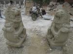 1.8m Travertine Large Lion Garden Ornament Stone Carving Sculpture