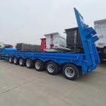 7 Axle Heavy Low Bed/Lowbed Ramp/Drop Deck Flatbed/Skeleton Semi Truck Trailer