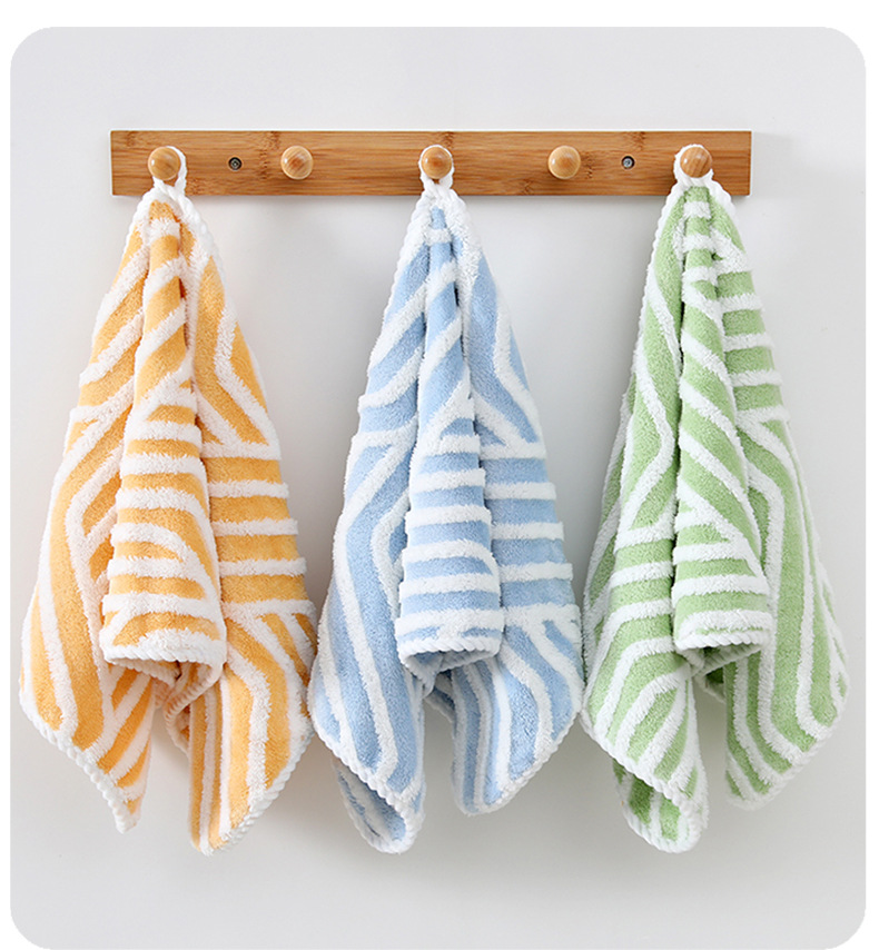 Thickened Woven Sustainable Jacquard Coral Fleece Dishcloth Microfiber Cleaning Rag