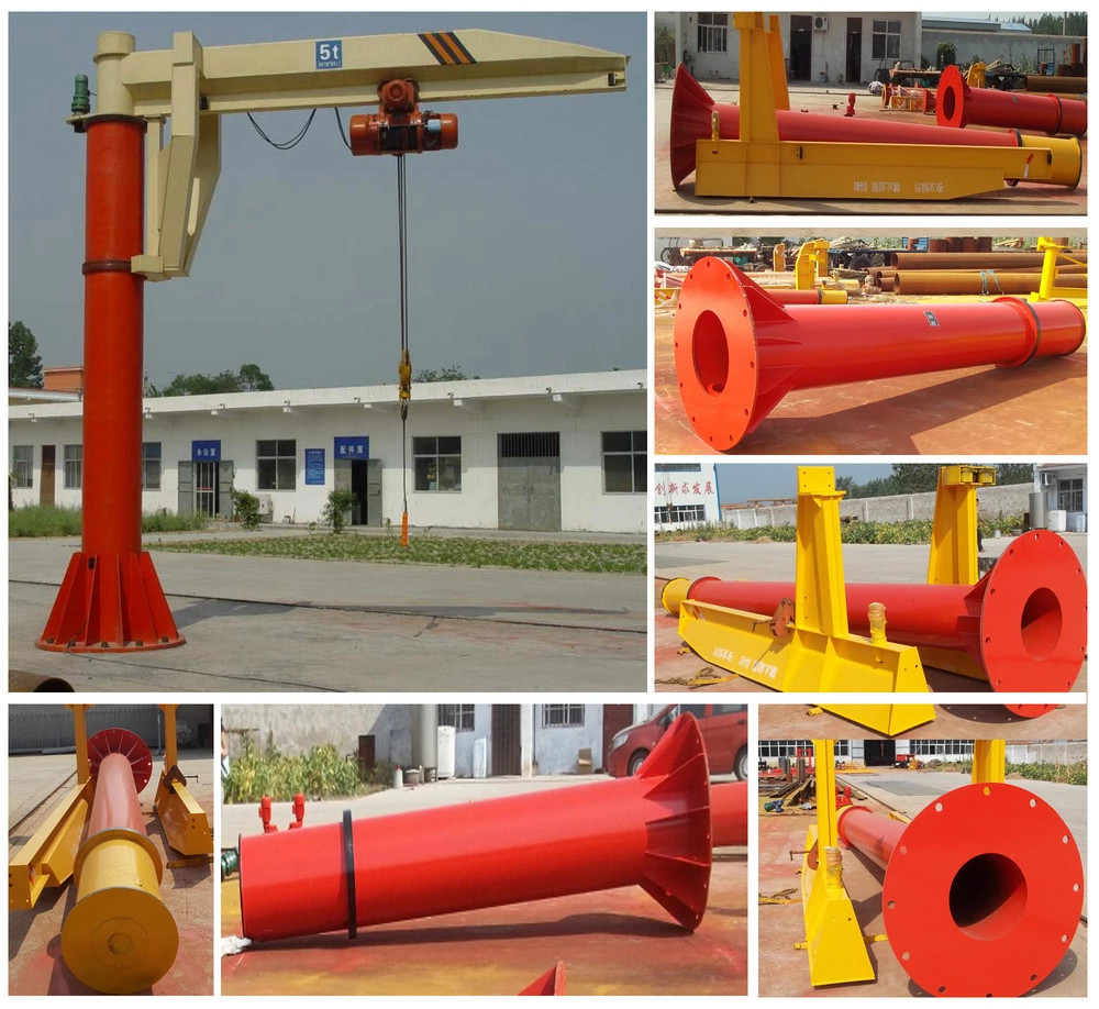 Polyurethane Buffer 30KN 360° Rotating Slewing Jib Crane
