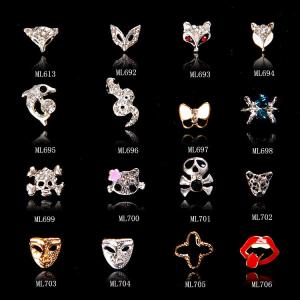 Wholesale Hot NEW Wholesale Alloy Jewelry 3D Nail Art Jewelry Nail rhinestones Sticker Supplier Number ML692-706 from china suppliers