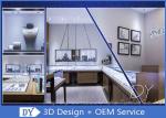 Cutomized Wooden Veneer Diamond Jewelry Showcase Display With Locking Cabinets
