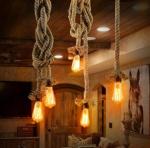 Retro loft Vintage Pendant Lights Loft DIY Rope Pendants Lamps Industrial