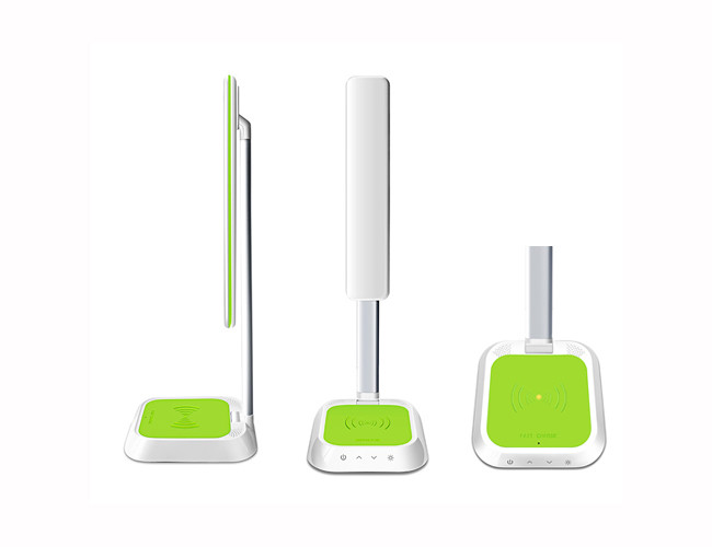 10W QI Wireless Charging Bedside Lamp , Green Color Phone Charging Lamp