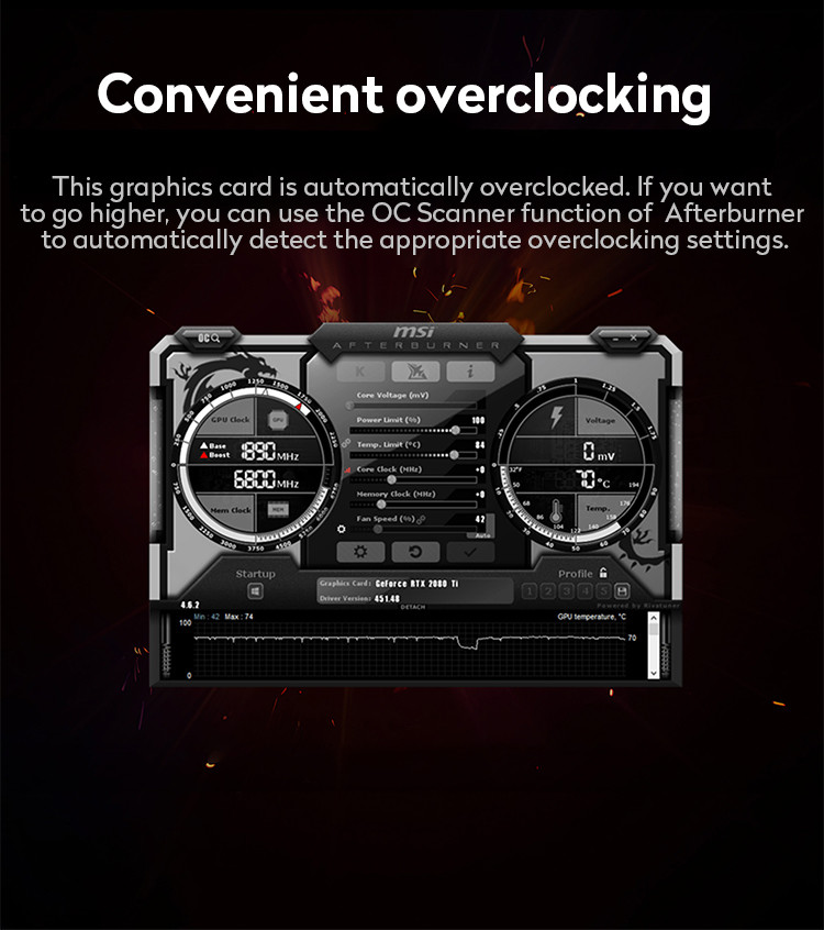 GeForce RTX 3070 Gaming Graphics Card 8G LHR Overclocking Edition