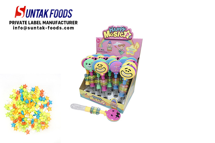Toy Candy Smile Face Colorful Compress Candy Plastic Tube , Toy Candy