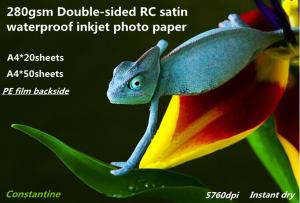 Wholesale 280gsm Double-sided RC microporous satin waterproof inkjet RC photo paper from china suppliers