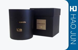 Wholesale Black Matte Handmade Cardboard Candle Boxes Package Square / Round Shape from china suppliers