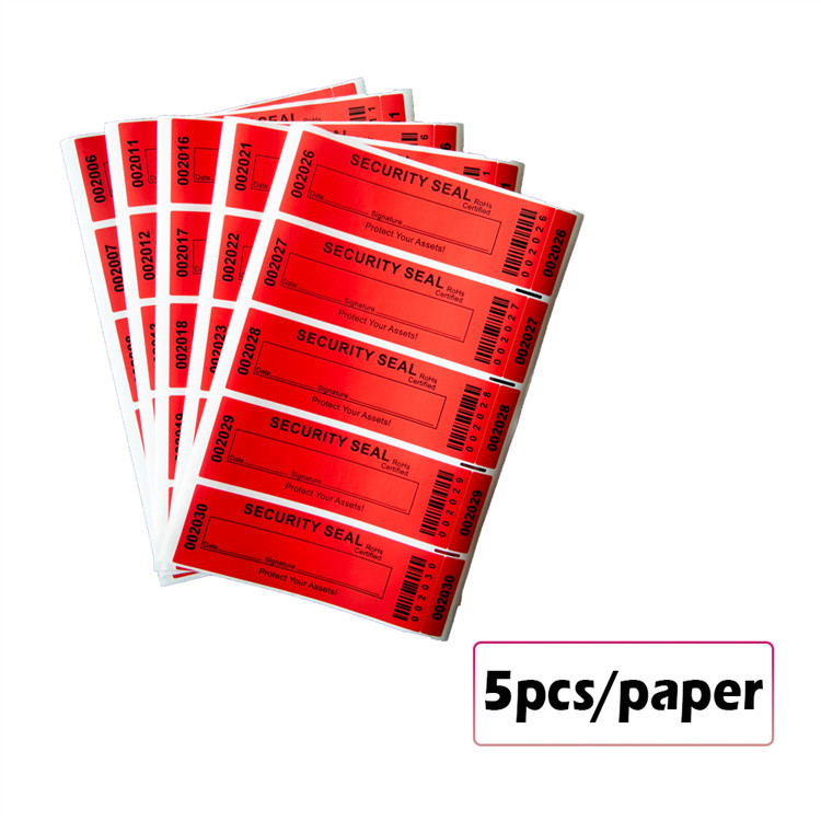 Red Custom Size Void Warranty Label Sticker Tamper Proof Security Packing Self Seal