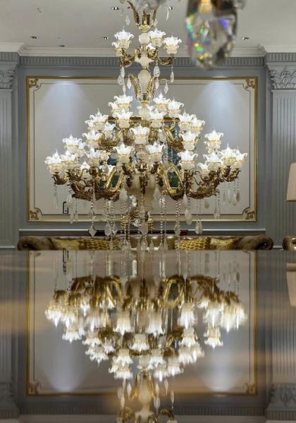 High Quality Large Flower Chandelier For Grand Foyer Dining Room High-End