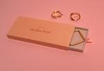 Small Cardboard Slide Out Jewelry Boxes With Pink And Golden Foil Logo