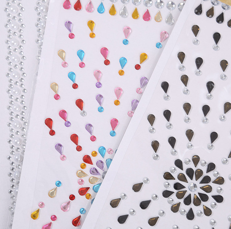 3D Acrylic Self Adhesive Stickers for kids diy craft and Decal Mobile Scrapbooking diamond pearl gem drill stickers OEM