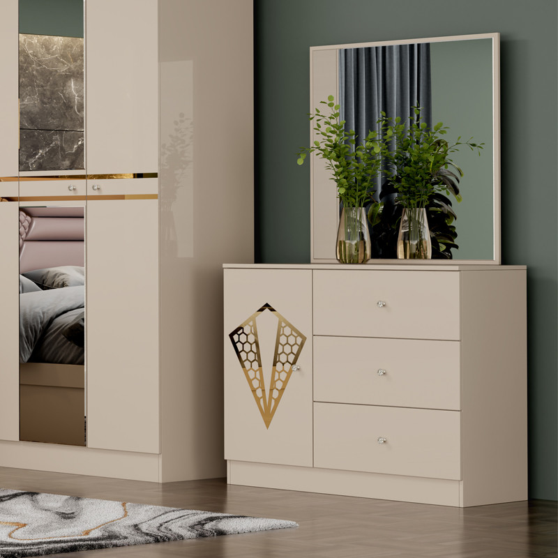 Cheap High Quality Master Room Wood Frame Double Bed Set Home Modern Luxury Complete Wooden King Size Bedroom Sets Furniture