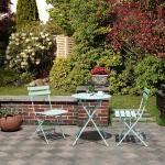 SGS Foldable Outdoor Table 3 Piece Steel Patio Bistro Set