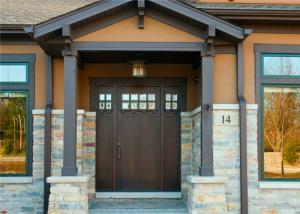 Wholesale Durable Interior Solid Wood Doors Customized Size / Color With Tempered Glass from china suppliers