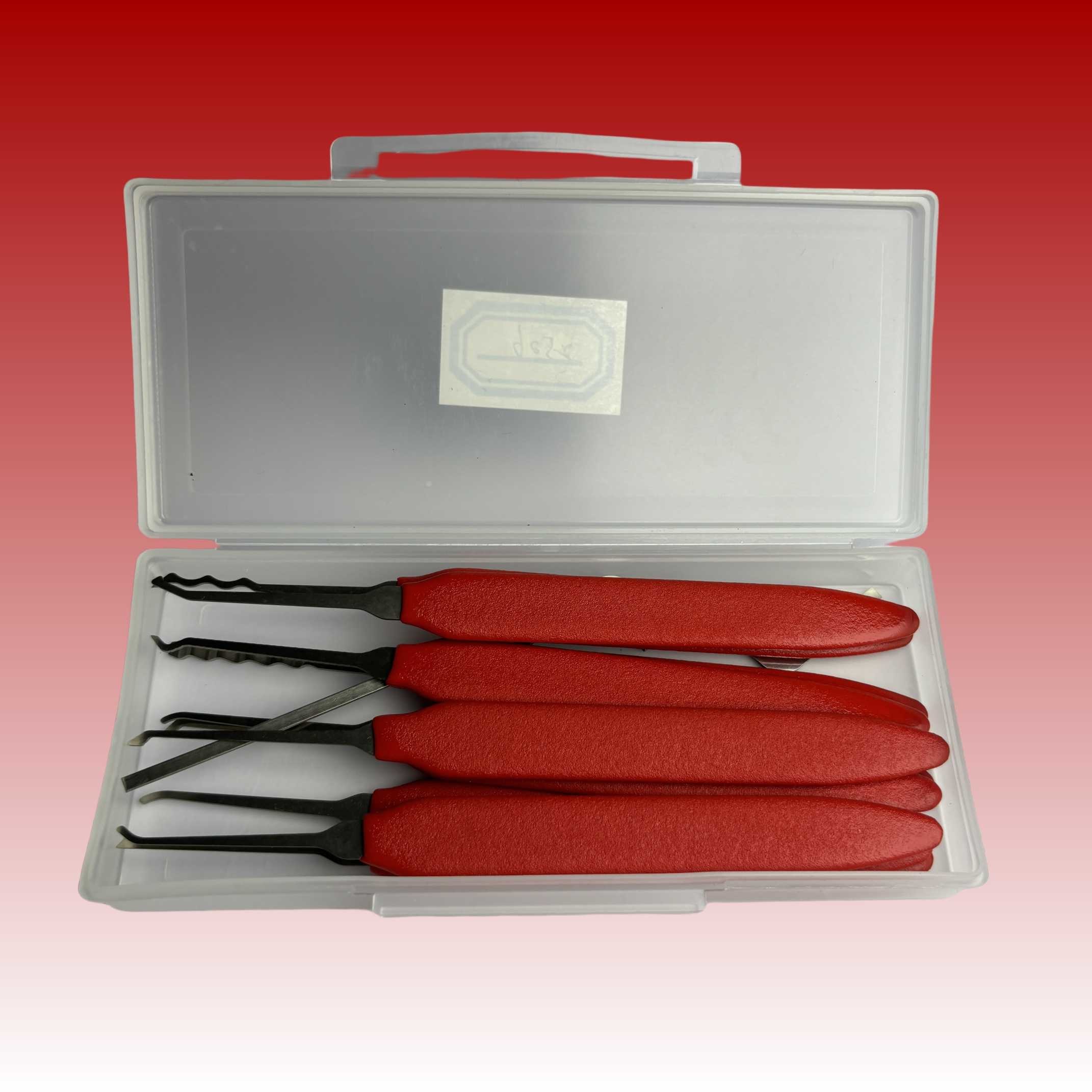 8PCS Locksmithing Tools Stainless Steel Lock Smith Tools Red