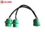 Green Deutsch 9 Pin J1939 Female to J1939 Male Square Flange and Threaded J1939