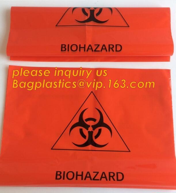 Biohazard Garbage Bag for hospital Waste, Biohazard medical waste Plastic Bags For clinical Disposal, HDPE biodegradable