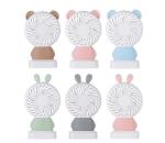 LED handy chargeable mini electric fan, cute cartoon handy mini stand electric