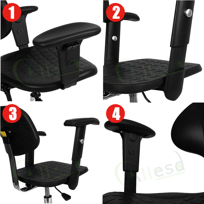 Anti Static ESD Safe Chairs Adjustable 360 Degree Swivel With Lifting Armrest