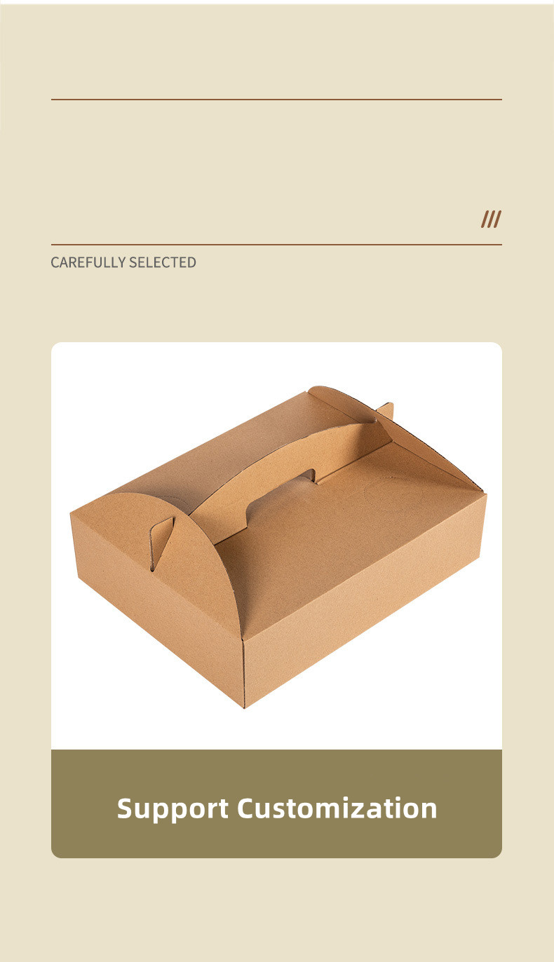 Foldable Kraft Paper Fried Chicken Boxes Disposable Food Packaging Containers