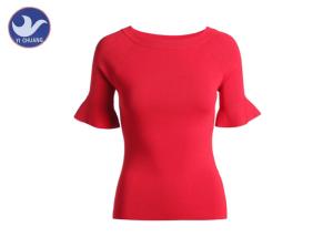 Wholesale Trumpet Half Sleeves Womens Knit Pullover Sweater Slim Fitting Summer Clothing from china suppliers