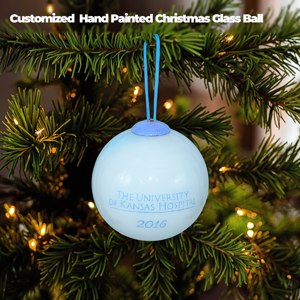 Customized Hand Painted Christmas Tree Decoration Glass Ball with Size and Logo Custom for Party Personalized Glass Ornament