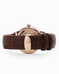 Stainless Steel Swiss Watch , Mens Watch White Face Brown Leather