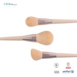 Real Wooden Perfection Makeup Brushes 12pcs Premium Synthetic Foundation