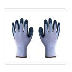 Warehouse Handling Dark Blue Polyester Liner Latex Gloves