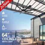 Gym 64 Inch Metal Blade Ceiling Fan 8 Aluminum Blades Brushless Motor