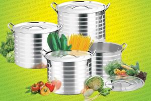 Wholesale 8pcs high quality stainless steel stock pot &amp; cooking pot &amp; casseroles &amp;8L/11L/13L /15L cookware set silver from china suppliers
