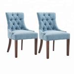 Luxury Modern Metal Legs Leather Dining Chair , Tufted Pure Leather Chairs